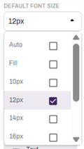 Default font size selection.