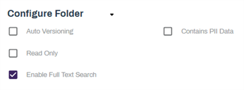 Configure folder section.