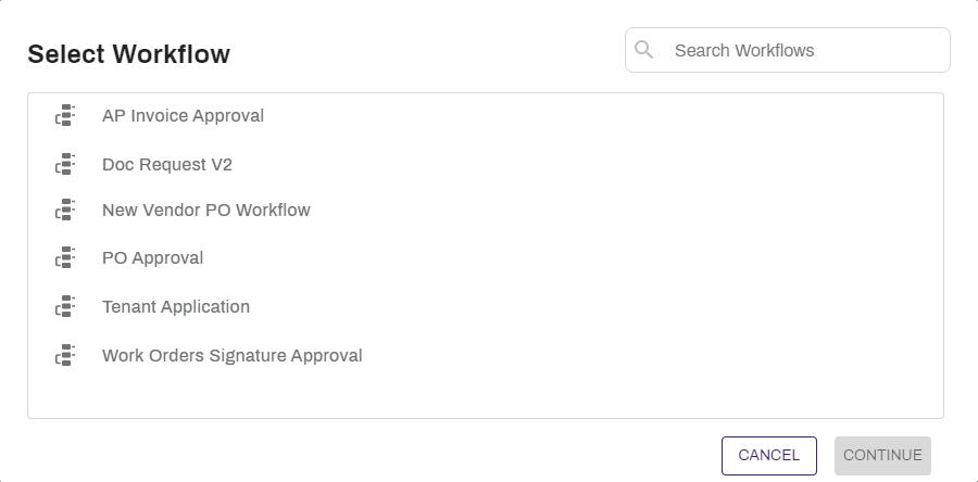 Select Workflow.