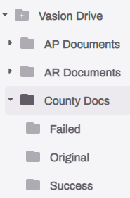 Side Menu showing subfolders.