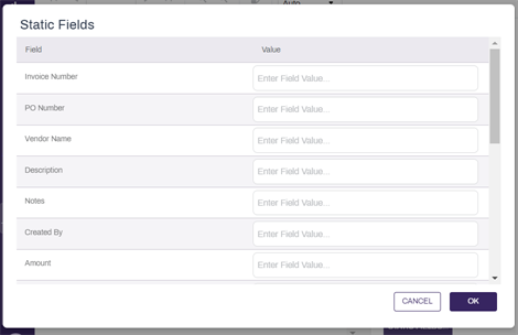 Static fields configuration.