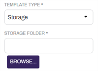 Storage template type and folder selection. Storage template type and folder selection.