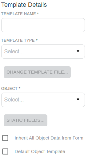 Template details.