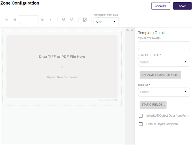 Zone configuration page. Zone configuration page.