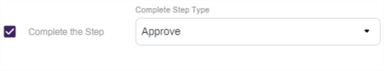 Complete step type configuration.