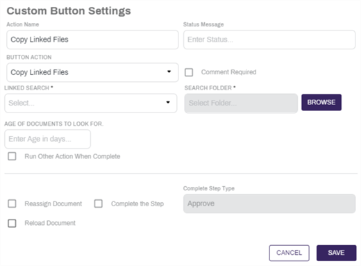 Copy Linked Files Custom Button Configuration.