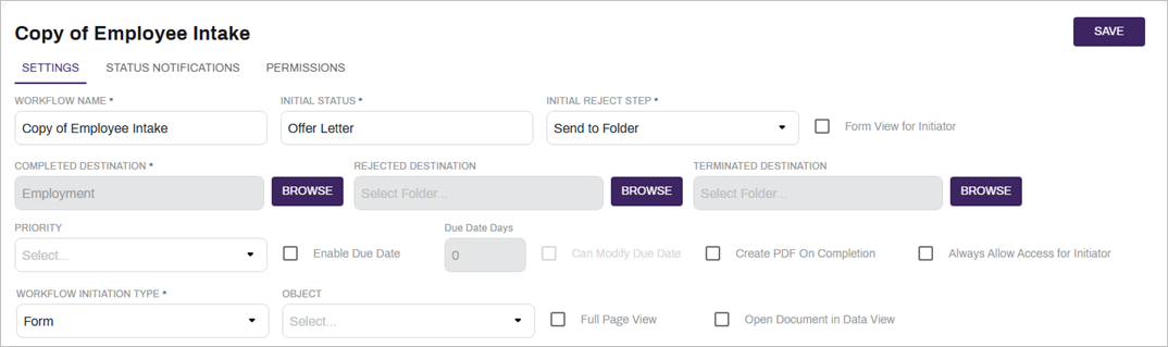 Save copied workflow.