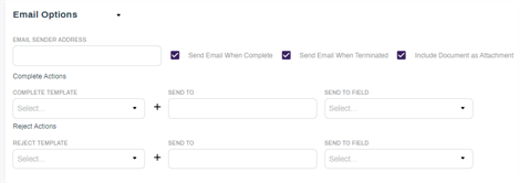 Email options.
