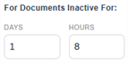 For Documents Inactive For time fields.