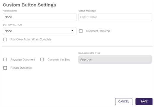 None Custom Button Configuration.