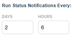 Run Status Notifications Every fields.