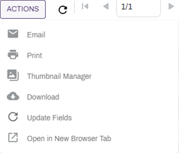 Action options for pending requests and completed tasks.