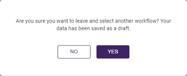 Leave workflow confirmation modal.