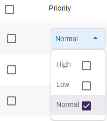 Priority drop-down.