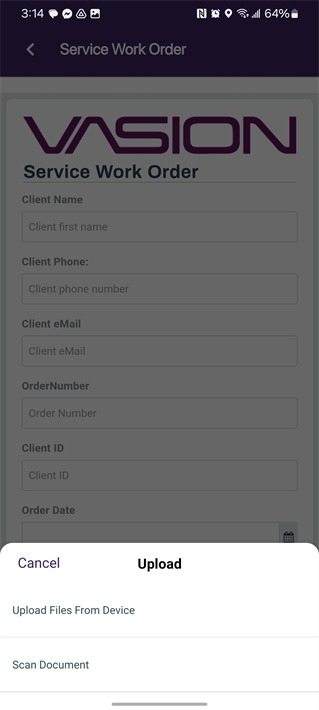 Select the document source option