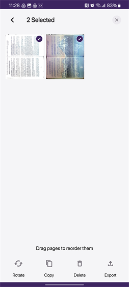 Upload document screen - Android