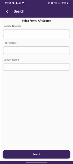 Object search selected screen.