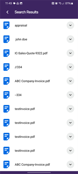 Full Text search results.