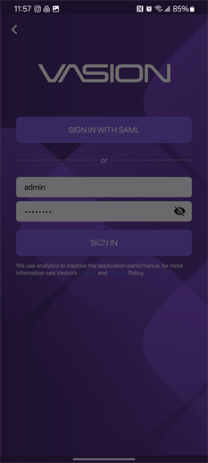 Sign in screen displaying the loading spinner.