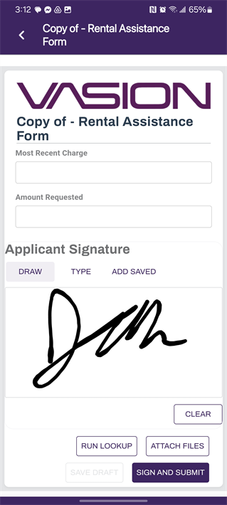 Draw Signature option