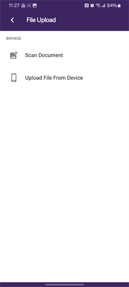 Add document screen
