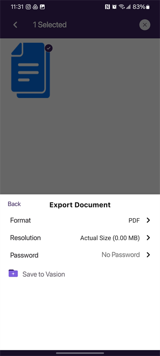 Upload from device options - Android