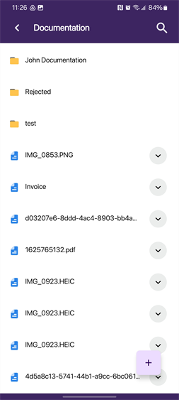 Subfolder screen