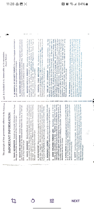 Page review screen