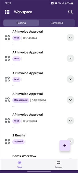 Workspace Pending screen - Android.