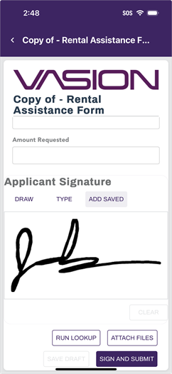 Add saved signature option