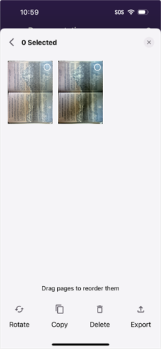 Document upload screen