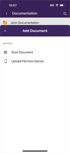 Add document screen