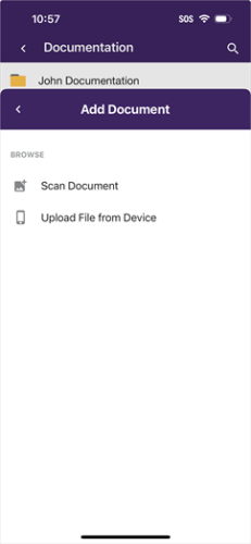 Add document screen