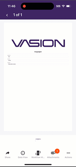 Gif showing how to view attachments