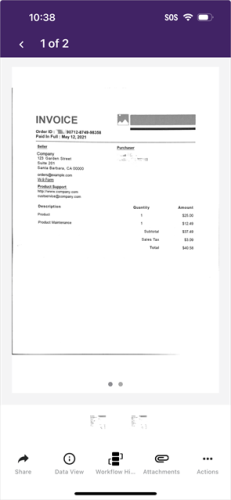 Document View screen.
