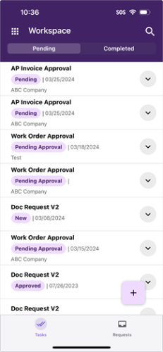 Workspace Pending screen - iPhone.