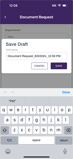 Save Draft modal
