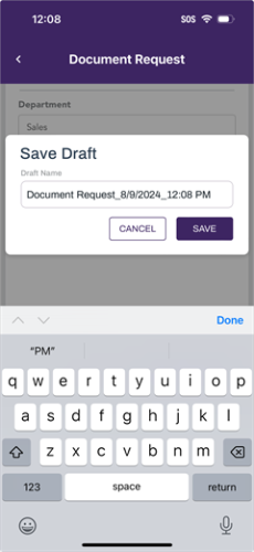 Save Draft modal