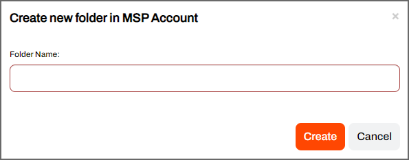 Text field for entering the MSP account name.