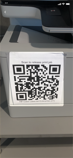 QR code scanner. QR code scanning screen using the device's camera.