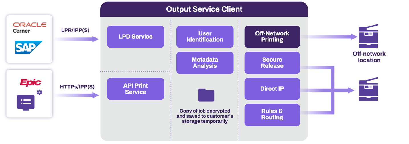 How Output Automation works. Process diagram showing how Output Automation works.