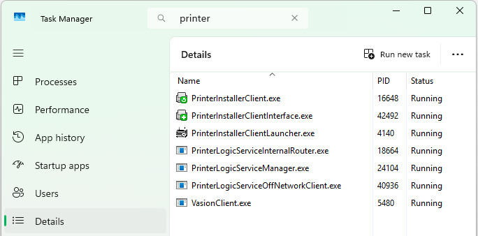 Task Manager showing Service Agent services running. Task Manager showing Service Agent services running.