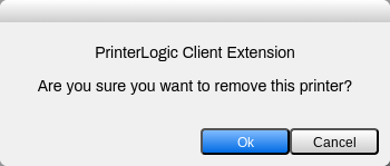 Remove printer confirmation modal. Remove printer confirmation modal.
