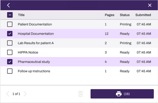 Initiator screen showing the jobs they sent to the delegate.
