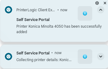 Installation messages in Chrome OS notifications. Installation messages in Chrome OS notifications.