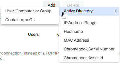 Admin Console showing item-level filter options. Admin Console showing item-level filter options.