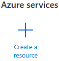 Create a resource button in Azure.