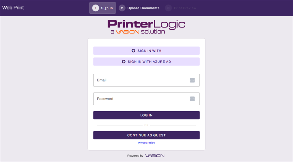 Web Print sign in page. Web Print sign in page.