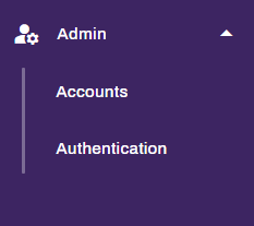 Admin side panel
