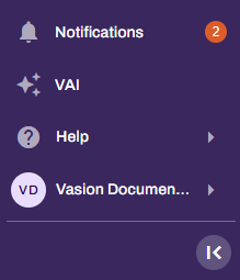 Vasion Automate showing unread indicator next to Notifications option. Vasion Automate showing unread indicator next to Notifications option.